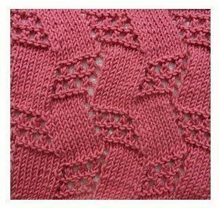 Checkered lace zig zag free knitting stitch