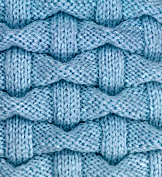 Basket weave Continuous Cable Variation Knitting Stitch