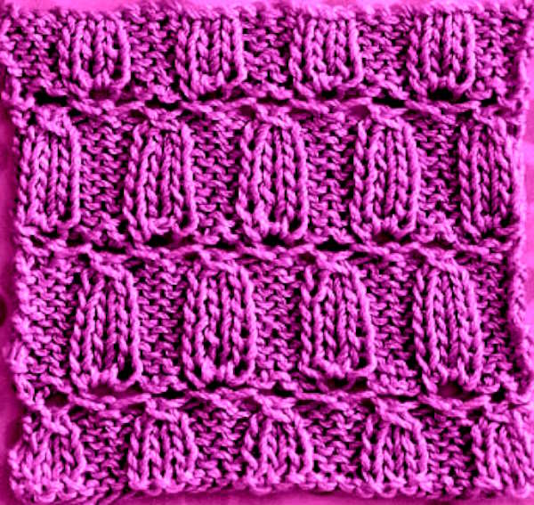 Offset Rectangles Knitting Stitch