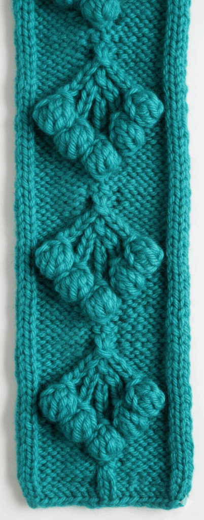 Bobble Fans Knitting SStitch Pattern Free