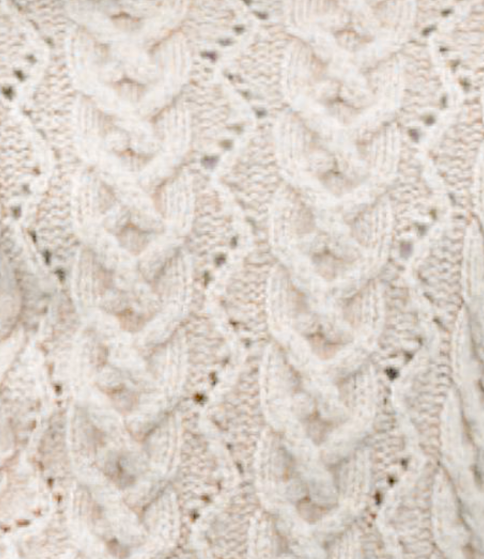 Free Knitting Stitch - Classic Aran Cable & Lace Diamond Pattern