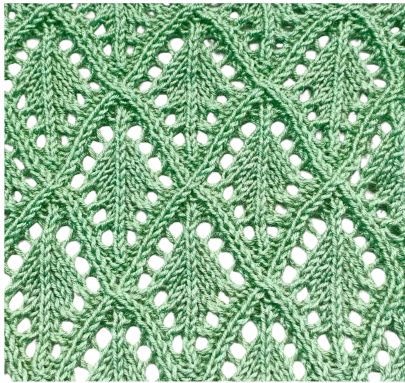 Radiant Lace Diamonds Knitting Stitch Free Pattern