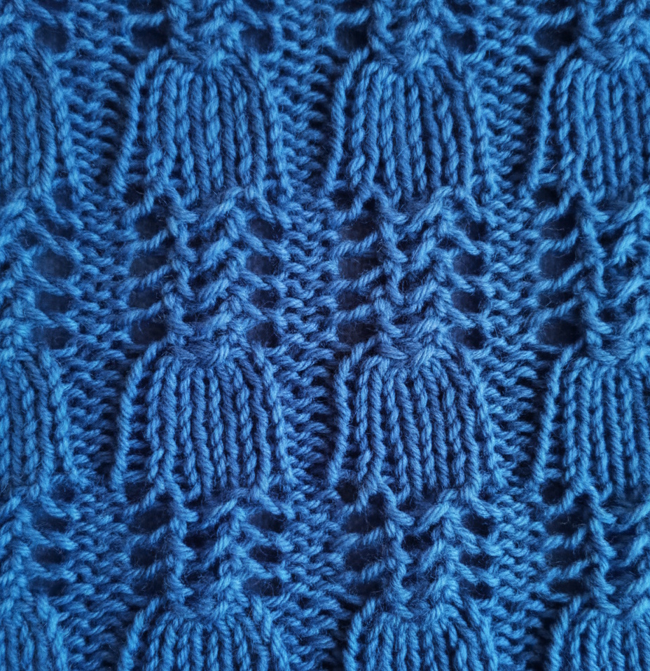 Arched Lace & Textured Rib Knit Stitch | Unique Handknit Fabric Pattern