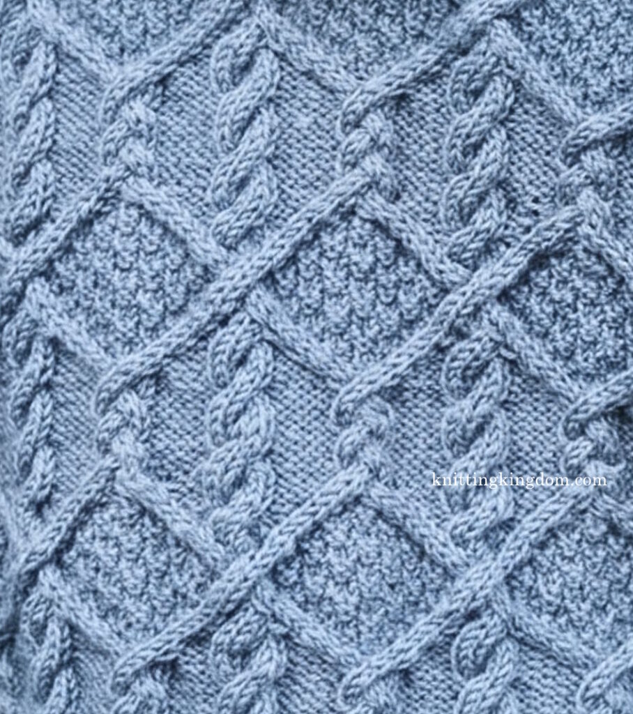 Argyle Ropes Free Cable Knitting Stitch