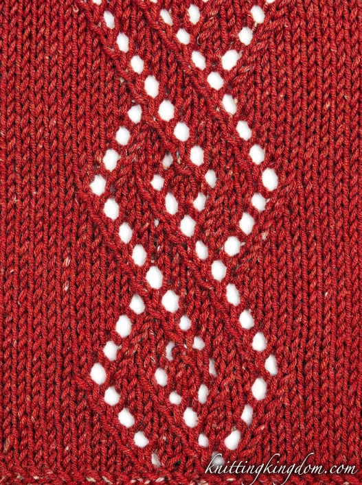Diamond Eyelet Lace Panel Knitting Stitch